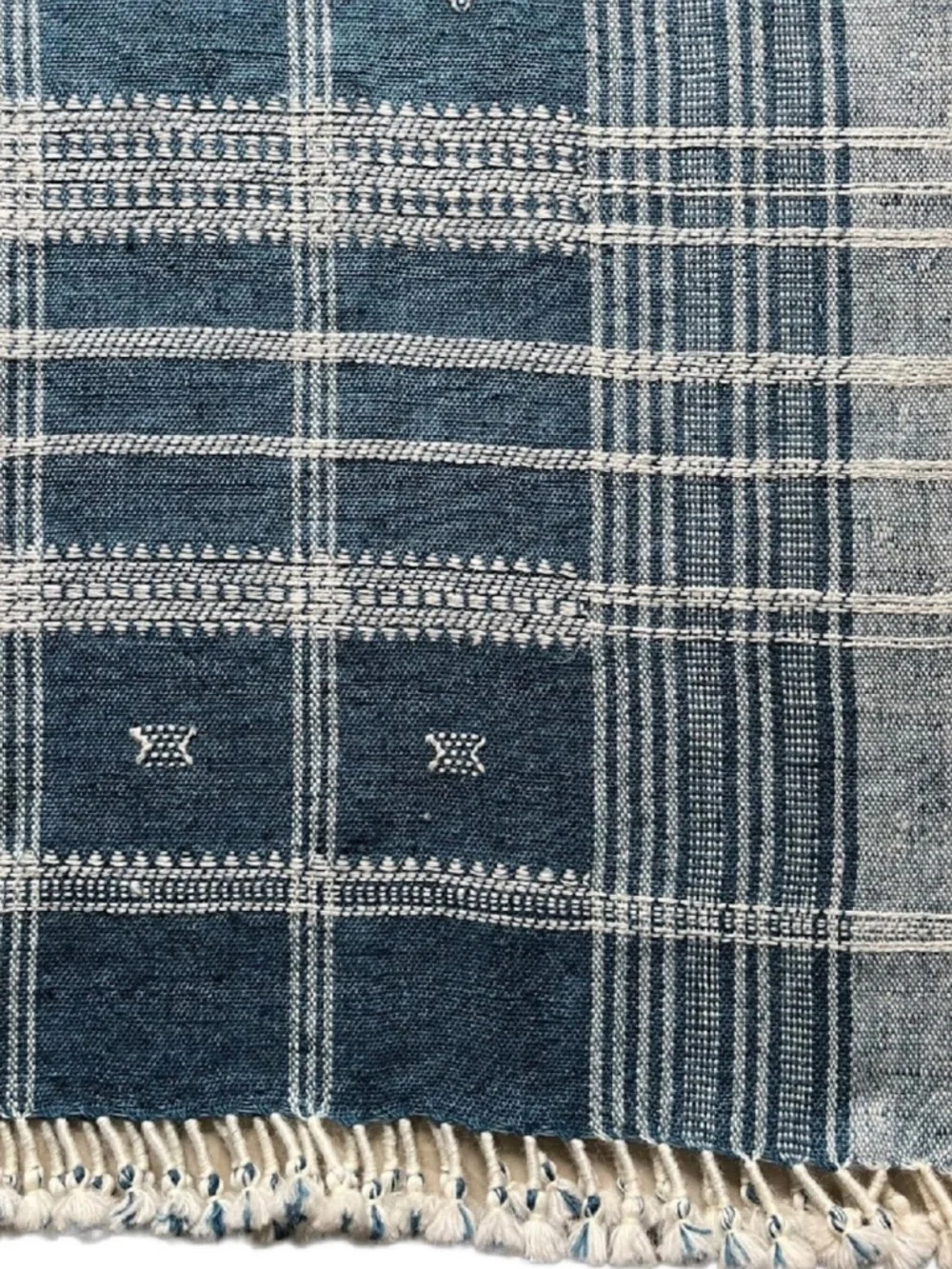 Indian Wool Blanket - New - Blue - Picture 5 of 6